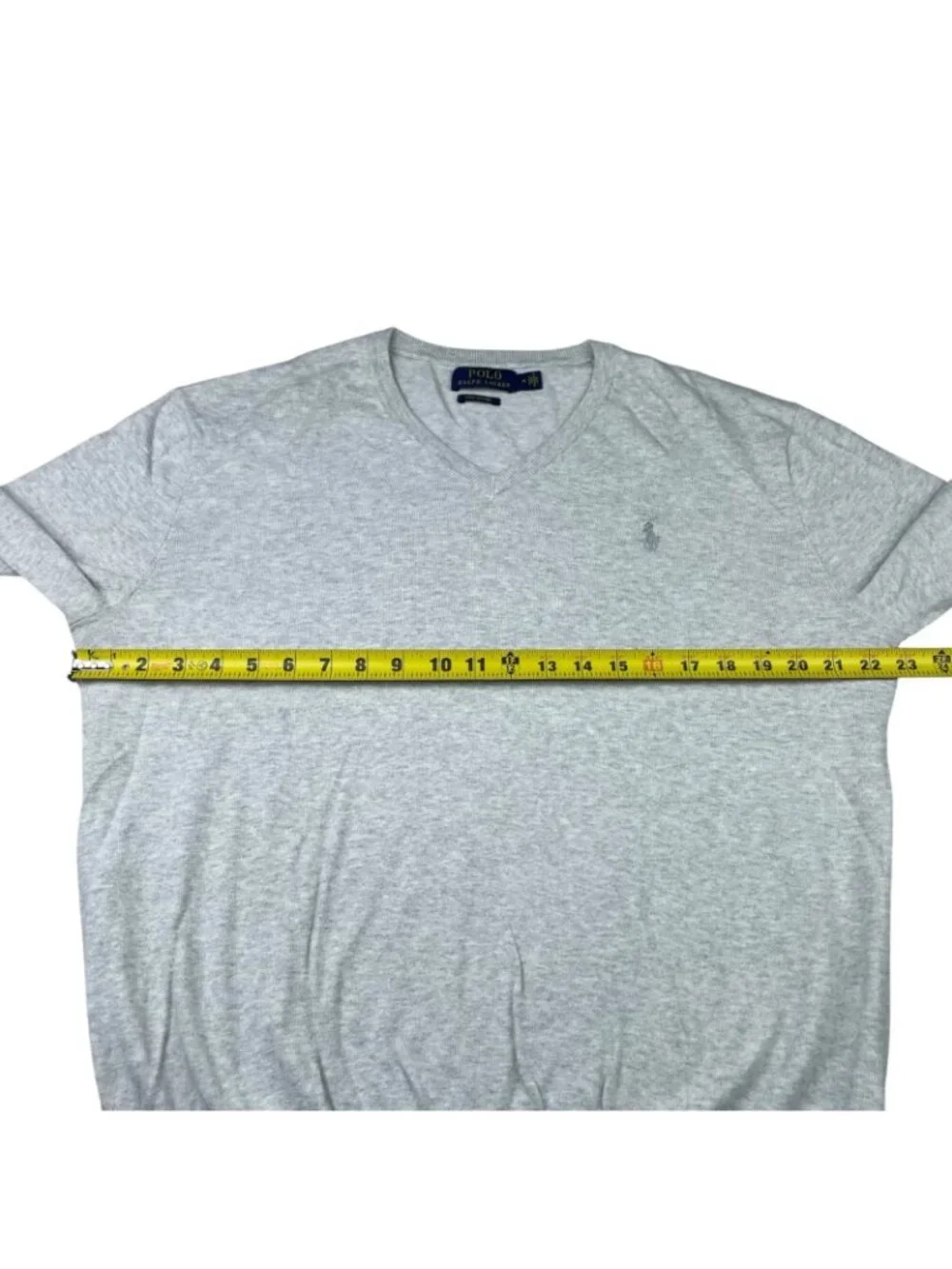 Polo Ralph Lauren Men's 100% Pima Cotton V-Neck Pullover Sweater Gray • Medium